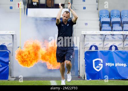 Thomas Buffel de Genk photographié pendant la journée des fans de l'équipe de Jupiler Pro League KRC Genk, dimanche 24 juillet 2016 à Genk. Banque D'Images