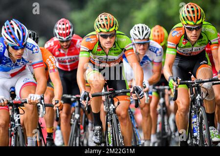 Belge Dennis Coenen de Crelan-Vastgoedservice photographié en action pendant la quatrième étape de la course cycliste Tour de Wallonie, à 177,1 km d'Aubel à Herstal, le mardi 26 juillet 2016. Banque D'Images