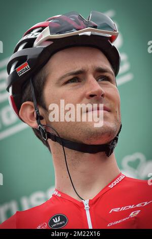 Belge Tiesj Benoot de Lotto Soudal photographié au début de l'édition 4th de la course cycliste « Brussels Cycling Classic », à 199,3 km de et à Bruxelles, samedi 03 septembre 2016. Banque D'Images