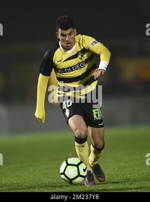 Ahmed Zizo de Lierse photographié en action lors du match de la Proximus League de D1B entre AFC Tubize et Lierse, à Tubize, vendredi 21 octobre 2016, le jour 11 du championnat belge de football, division 1B. BELGA PHOTO JOHN THYS Banque D'Images