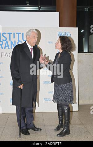 Madrid, Espagne. 13th décembre 2022. Auteur Mario Vargas Llosa lors de l'événement pour l'admission à l'académie de la langue française à Madrid le mardi 13 décembre 2022. Credit: CORMON PRESSE/Alamy Live News Banque D'Images