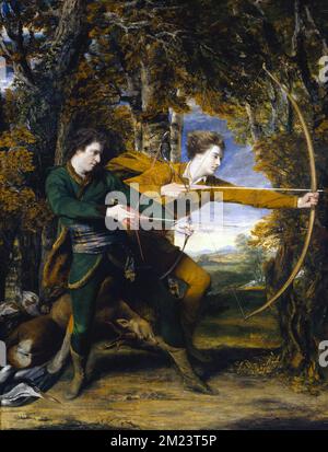 Colonel Acland et Lord Sydney, The Archers (1769), Painting by Joshua Reynolds Banque D'Images