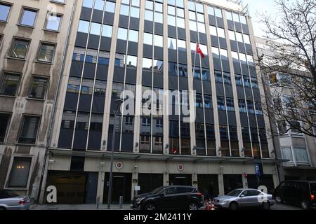 L'illustration montre l'ambassade de Turquie à Bruxelles, le mardi 20 décembre 2016. Hier, l'ambassadeur de Russie en Turquie, Andrey Karlov, a été tué par balle lors d'une attaque à l'arme lors d'une exposition d'art à Ankara, en Turquie. BELGA PHOTO NICOLAS MATERLINCK Banque D'Images