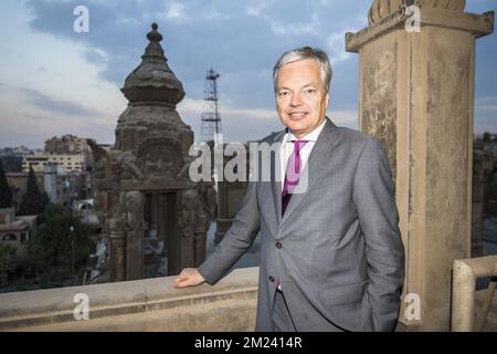 Vice-Premier ministre et ministre des Affaires étrangères Didier Reynders photographié lors d'une visite au Palais du Baron Empain, à Héliopolis, au Caire, en Égypte, le quatrième jour d'une mission Benelux dans plusieurs pays du Moyen-Orient, le mardi 20 décembre 2016. BELGA PHOTO LAURIE DIEFFEMBACQ Banque D'Images