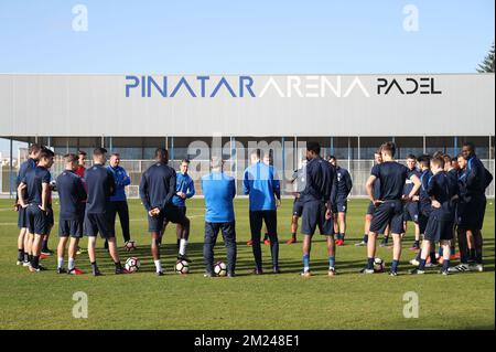 Joueurs de Genk photographiés pendant la deuxième journée du camp d'entraînement d'hiver de l'équipe belge de football de première division KRC Genk à San Pedro Del Pinatar, Espagne, samedi 07 janvier 2017. BELGA PHOTO VIRGINIE LEFOUR Banque D'Images