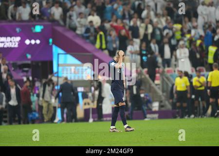 13 décembre 2022, stade emblématique de Lusail, Doha, QAT, Coupe du monde FIFA 2022, demi-finales, Argentine contre Croatie, dans la photo l'équipe croate est déçue après la défaite. Banque D'Images