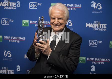 André Dussollier photographié lors de l'édition 7th de la cérémonie de remise des prix Magritte du Cinéma, samedi 04 février 2017, à Bruxelles. Les prix sont remis aux films de producteurs francophones belges. BELGA PHOTO LAURIE DIEFFEMBACQ Banque D'Images