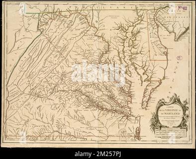 Carte de la Virginie et du Maryland , Virginia, cartes, travaux tôt à 1800, Maryland, cartes, travaux tôt à 1800, Delaware, cartes, travaux tôt à 1800 Norman B. Leventhal Map Center Collection Banque D'Images