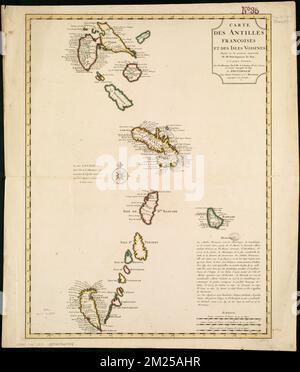 Carte des Antilles Françaises et des îles voisines , Antilles, français, cartes, œuvres anciennes à 1800 Norman B. Leventhal Map Center Collection Banque D'Images