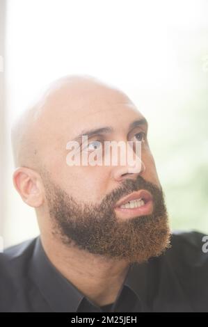 Anthony Vanden Borre photographié lors d'une conférence de presse sur sa carrière, le jeudi 02 mars 2017, à Bruxelles. BELGA PHOTO FILIP DE SMET Banque D'Images