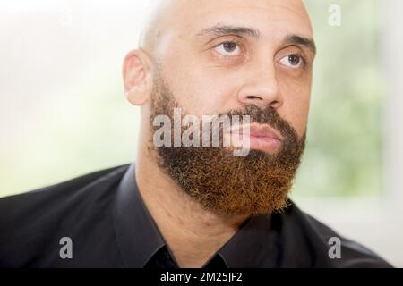 Anthony Vanden Borre photographié lors d'une conférence de presse sur sa carrière, le jeudi 02 mars 2017, à Bruxelles. BELGA PHOTO FILIP DE SMET Banque D'Images