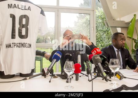 Anthony Vanden Borre et Coco Nkongolo photographiés lors d'une conférence de presse sur la carrière d'Anthony Vanden Borre, le jeudi 02 mars 2017, à Bruxelles. BELGA PHOTO FILIP DE SMET Banque D'Images