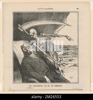 Un cauchemar de M. Bismarck , fonctionnaires, Bismarck, Otto, Fürst von, 1815-1898. Honoré Daumier (1808-1879). Lithographies Banque D'Images