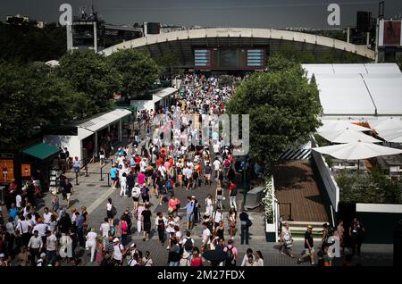 L'illustration montre le tournoi de tennis Roland Garros, à Paris, France, vendredi 02 juin 2017. La table principale Roland Garros Grand Chelem a lieu du 29 mai au 11 juin 2017. BELGA PHOTO VIRGINIE LEFOUR Banque D'Images