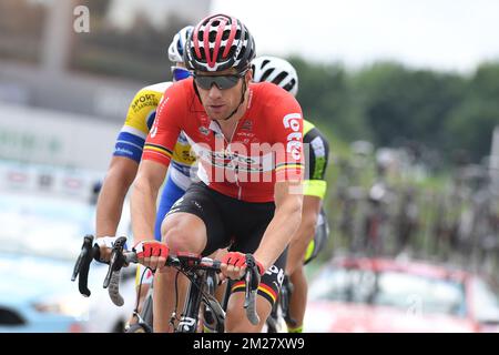 Jurgen Roelandts belges de Lotto Soudal photographiés en action lors de la course d'élite masculine aux championnats de cyclisme belges, dimanche 25 juin 2017, à Anvers. BELGA PHOTO DAVID STOCKMAN Banque D'Images