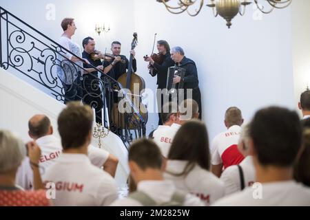 Illustration photo prise lors d'une conférence de presse pour présenter les athlètes belges qui participeront à la prochaine manifestation "Jeux du monde", vendredi 30 juin 2017, à l'ambassade de Pologne à Bruxelles. L'édition 2017 de l'événement multisport des Jeux du monde se déroule du 20 au 30 juillet à Wroclaw, en Pologne. BELGA PHOTO JASPER JACOBS Banque D'Images