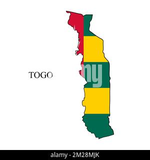 Illustration vectorielle de la carte du Togo. Économie mondiale. Pays célèbre. Afrique de l'Ouest. Afrique. Illustration de Vecteur