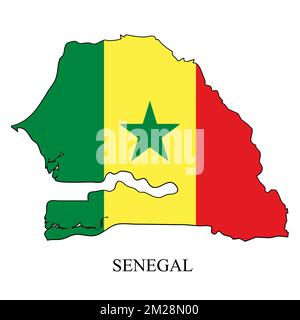 Senegal map vector illustration. Global economy. Famous country. Western Africa. Africa. Stock Vector