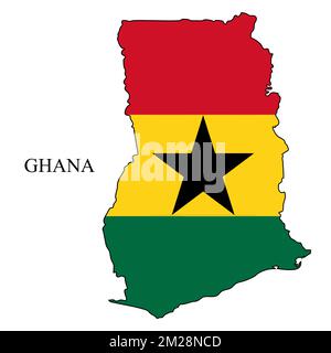 Illustration vectorielle de la carte du Ghana. Économie mondiale. Pays célèbre. Afrique de l'Ouest. Afrique. Illustration de Vecteur