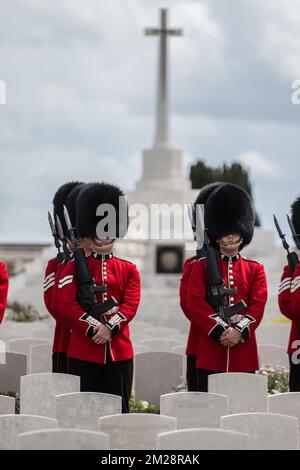 L'illustration montre les commémorations au cimetière de guerre du Commonwealth de Tyne Cot qui font partie de la commémoration du centenaire de Passchendaele, la troisième bataille d'Ypres les 30th et 31st juillet 2017, lundi 31 juillet 2017. BELGA PHOTO KURT DESPLENTER Banque D'Images