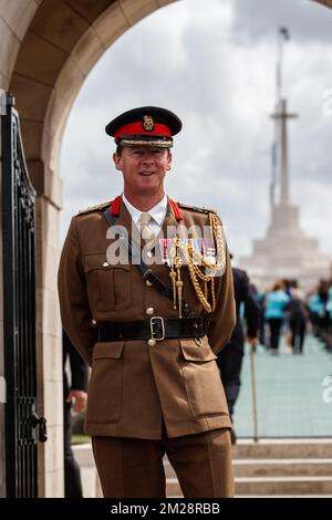 L'illustration montre les commémorations au cimetière de guerre du Commonwealth de Tyne Cot qui font partie de la commémoration du centenaire de Passchendaele, la troisième bataille d'Ypres les 30th et 31st juillet 2017, lundi 31 juillet 2017. BELGA PHOTO KURT DESPLENTER Banque D'Images