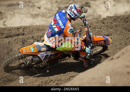 Dutch Jeffrey Herlings photographié pendant le Grand Prix de Belge MXGP de motocross, dimanche 06 août 2017 à Lommel. BELGA PHOTO KRISTOF VAN ACCOM Banque D'Images