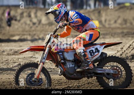 Dutch Jeffrey Herlings photographié pendant le Grand Prix de Belge MXGP de motocross, dimanche 06 août 2017 à Lommel. BELGA PHOTO KRISTOF VAN ACCOM Banque D'Images