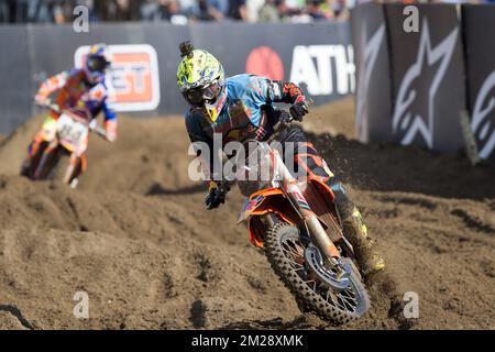 Italien Antonio Cairoli photographié pendant le Grand Prix de Belge MXGP de motocross, dimanche 06 août 2017 à Lommel. BELGA PHOTO KRISTOF VAN ACCOM Banque D'Images