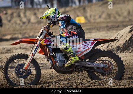 Italien Antonio Cairoli photographié pendant le Grand Prix de Belge MXGP de motocross, dimanche 06 août 2017 à Lommel. BELGA PHOTO KRISTOF VAN ACCOM Banque D'Images