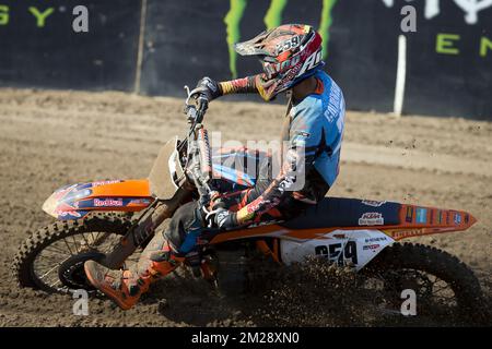 Dutch Glenn Coldenhoff photographié pendant le Grand Prix de Belge MXGP de motocross, dimanche 06 août 2017 à Lommel. BELGA PHOTO KRISTOF VAN ACCOM Banque D'Images