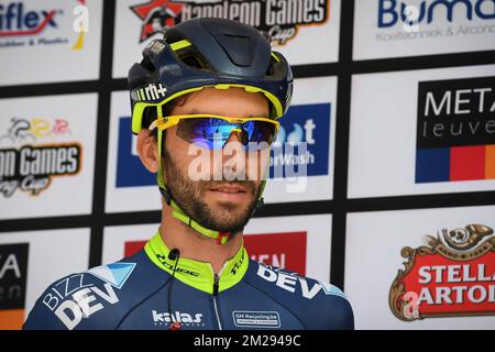 Belge Kenny Dehaes de Wanty-Groupe Gobert, photographié au début de l'édition 51st de la course cycliste d'une journée 'GP Jef Scherens' à Louvain, dimanche 20 août 2017. BELGA PHOTO DAVID STOCKMAN Banque D'Images