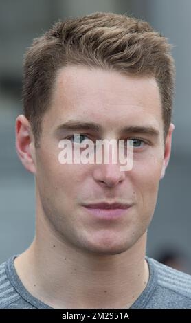 Le pilote belge de McLaren, Stoffel Vandoorne, a été photographié lors d'un événement organisé une semaine avant le Spa Formula One GP, à Bruxelles, le mercredi 23 août 2017. BELGA PHOTO BENPOT DOPPAGNE Banque D'Images