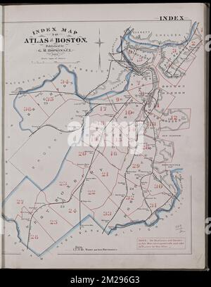 Atlas de la ville de Boston, Massachusetts : complet en un volume : à partir de documents officiels, plans privés et relevés réels : index , Boston Mass., cartes Norman B. Leventhal Map Center Collection Banque D'Images