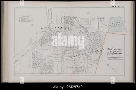 City atlas of Boston, Massachusetts : complete in one volume : from official records, private plans and actual surveys : plate 24 , Real property, Massachusetts, Boston, Maps, Landowners, Massachusetts, Boston, Maps, Roslindale Boston, Mass., Maps Norman B. Leventhal Map Center Collection Stock Photo