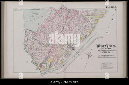 Atlas de la ville de Boston, Massachusetts : complet en un volume : à partir de documents officiels, plans privés et relevés réels : planche 8 , immobilier, Massachusetts, Boston, cartes, Propriétaires fonciers, Massachusetts, Boston, cartes, Boston, Mass., cartes Norman B. Leventhal Map Center Collection Banque D'Images