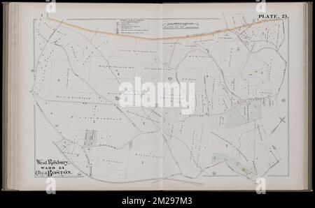 Atlas de la ville de Boston, Massachusetts : complet en un volume : à partir de documents officiels, plans privés et relevés réels : planche 23 , immobilier, Massachusetts, Boston, cartes, Propriétaires fonciers, Massachusetts, Boston, cartes, Roslindale Boston, Mass., cartes Norman B. Leventhal Map Center Collection Banque D'Images