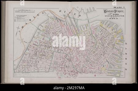 Atlas de la ville de Boston, Massachusetts : complet en un volume : à partir de documents officiels, plans privés et relevés réels : planche 7 , immobilier, Massachusetts, Boston, cartes, Propriétaires fonciers, Massachusetts, Boston, cartes, Boston, Mass., cartes Norman B. Leventhal Map Center Collection Banque D'Images