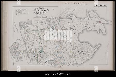 Atlas de la ville de Boston, Massachusetts : complet en un volume : à partir de documents officiels, plans privés et relevés réels : planche 28 , immobilier, Massachusetts, Boston, cartes, Propriétaires fonciers, Massachusetts, Boston, cartes, Dorchester Boston, Mass., cartes Norman B. Leventhal Map Center Collection Banque D'Images