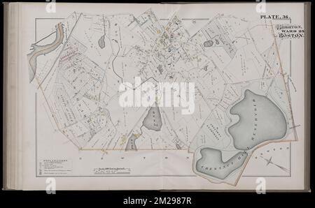 Atlas de la ville de Boston, Massachusetts : complet en un volume : à partir de documents officiels, plans privés et relevés réels : planche 36 , immobilier, Massachusetts, Boston, cartes, Propriétaires fonciers, Massachusetts, Boston, cartes, Brighton Boston, Mass., cartes Norman B. Leventhal Map Center Collection Banque D'Images