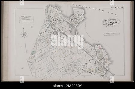 Atlas de la ville de Boston, Massachusetts : complet en un volume : à partir de documents officiels, plans privés et relevés réels : planche 30 , immobilier, Massachusetts, Boston, cartes, Propriétaires fonciers, Massachusetts, Boston, cartes, Dorchester Boston, Mass., cartes Norman B. Leventhal Map Center Collection Banque D'Images