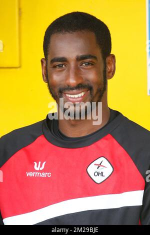 Barry Boubacar Copa, gardien de but d'OHL, photographié lors d'un match de football entre KVC Westerlo et OH Leuven, à Westerlo, samedi 02 septembre 2017, le quatrième jour de la compétition de la division 1B Proximus League du championnat belge de football. BELGA PHOTO BRUNO FAHY Banque D'Images