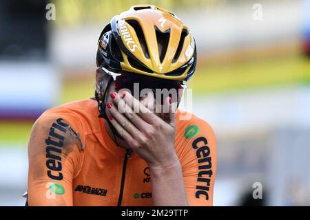 Dutch Chantal Blaak pictured after winning the women Elite road race at the 2017 UCI Road World Cycling Championships in Bergen, Norway, Saturday 23 September 2017. BELGA PHOTO YORICK JANSENS  Stock Photo