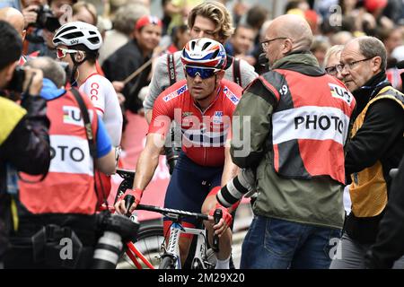 Alexander Kristoff de Katusha-Alpecin, Norvegian, photographié après avoir terminé deuxième place à la course sur route d'élite masculine aux Championnats du monde de cyclisme sur route UCI 2017 à Bergen, Norvège, dimanche 24 septembre 2017. BELGA PHOTO YORICK JANSENS Banque D'Images