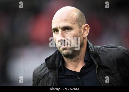 Jan Koller, ancien buteur d'Anderlecht, photographié avant le début du match de la Jupiler Pro League entre RSC Anderlecht et Standard de Liège, à Anderlecht, dimanche 01 octobre 2017, le neuvième jour de la Jupiler Pro League, la saison belge de championnat de football 2017-2018. BELGA PHOTO YORICK JANSENS Banque D'Images