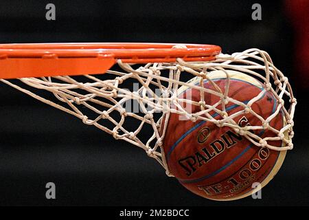 Illustration prise lors du match de basket-ball entre Ostende et Mons-Hainaut, le dixième jour de la compétition de basket-ball de la Ligue EuroMillions, samedi 02 décembre 2017 à Ostende. BELGA PHOTO DAVID STOCKMAN Banque D'Images