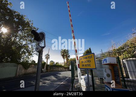 Passage à niveau | passage à niveau 22/12/2017 Banque D'Images