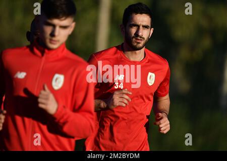 Standard's Konstantinos Laifis photographié pendant la première journée du camp d'entraînement d'hiver de l'équipe belge de football de première division Standard de Liège, à Marbella, Espagne, jeudi 04 janvier 2018. BELGA PHOTO YORICK JANSENS Banque D'Images