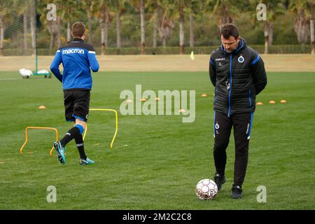 Club Brugge's head coach Ivan Leko pictured during day six of the winter training camp of Belgian first division soccer team Club Brugge, in San Roque, Spain, Tuesday 09 January 2018. BELGA PHOTO BRUNO FAHY Stock Photo