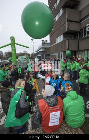 L'illustration montre une manifestation à l'hôpital 'CHR de la Citadelle' de Liège, jeudi 25 janvier 2018. BELGA PHOTO KOEN BLANCKAERT Banque D'Images