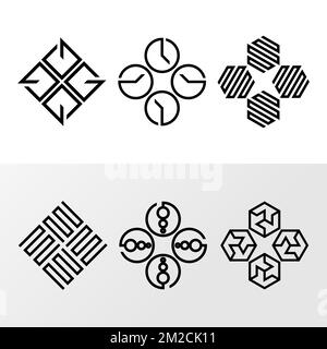 déco ligne qui sont carrés, circulaires et hexagonaux image graphique icône logo design abstrait concept vecteur stock lié au motif ou l'art Illustration de Vecteur